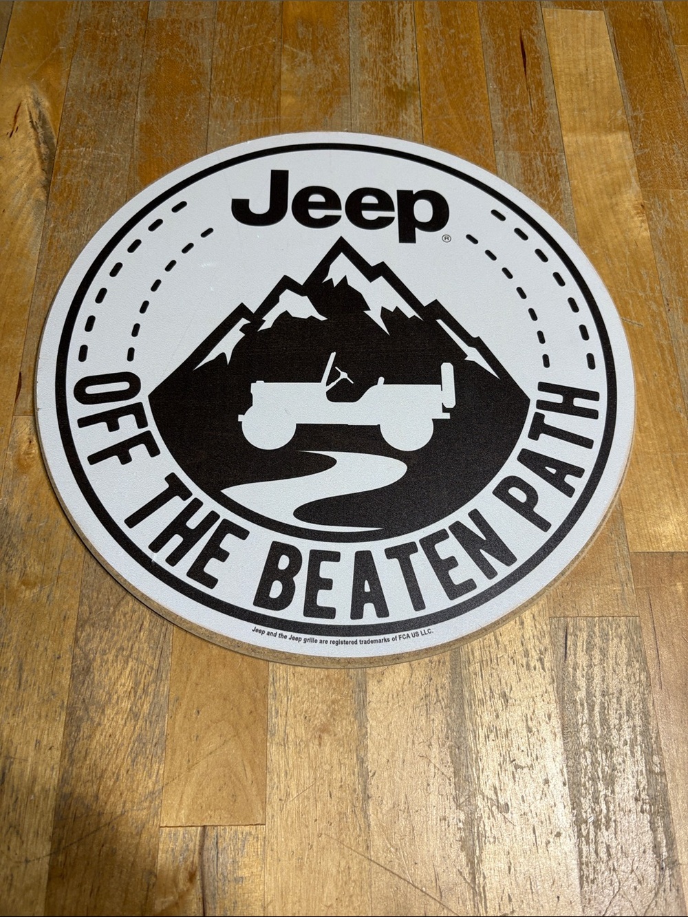 Open Road Jeep Round Wall Sign